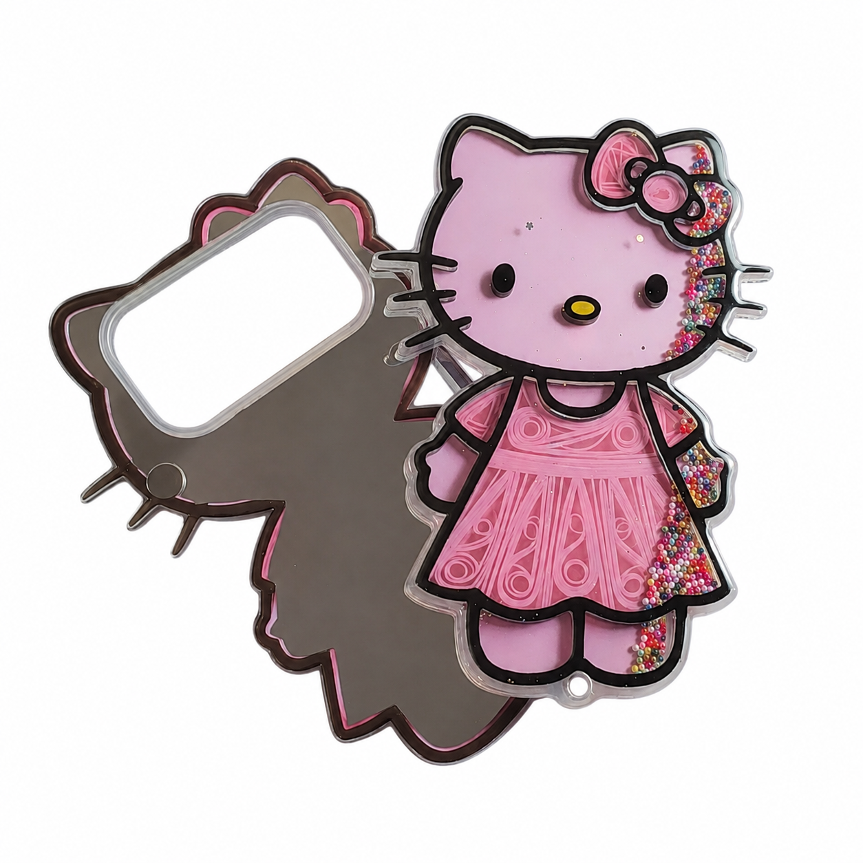 Pink Kitty Folding Mirror Case (Comes with A Strap)